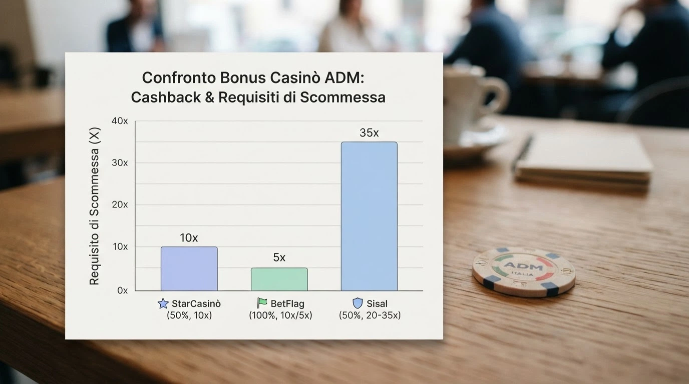 Tabella comparativa con operatori, percentuali di cashback, wagering e componente senza deposito