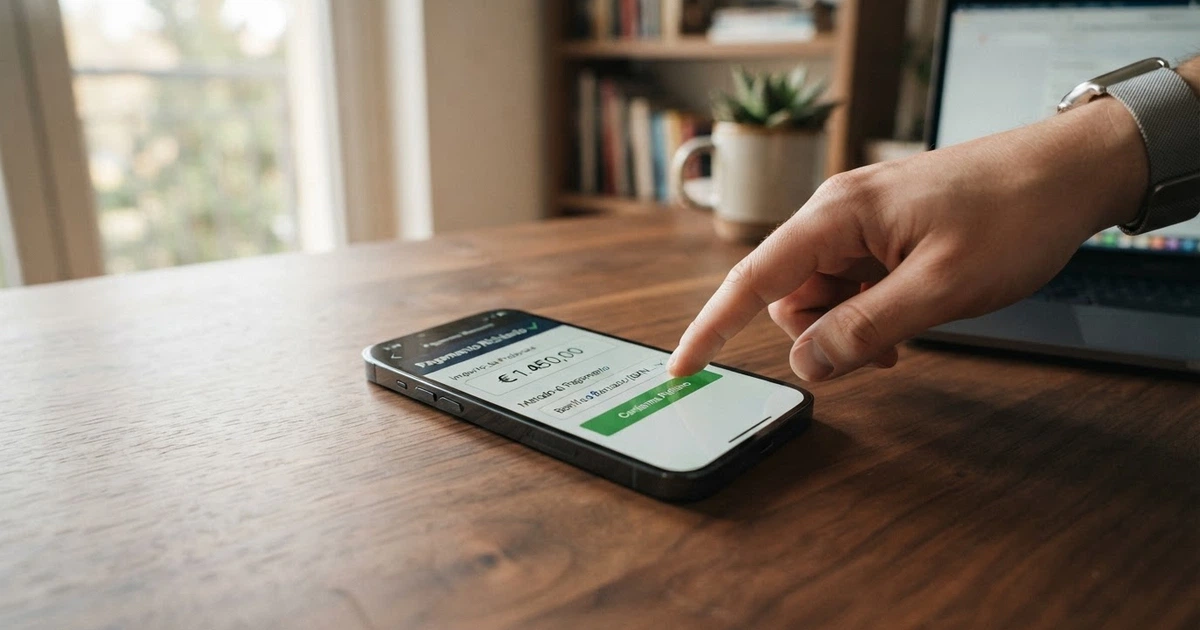 Un giocatore consulta la sezione prelievi di un casinò online sullo schermo di uno smartphone, con l'interfaccia di richiesta importo e metodo di pagamento visibile