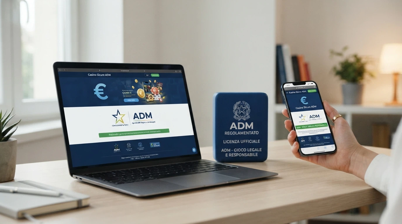 Logo ufficiale dell'Agenzia delle Dogane e dei Monopoli sul footer di un casino autorizzato