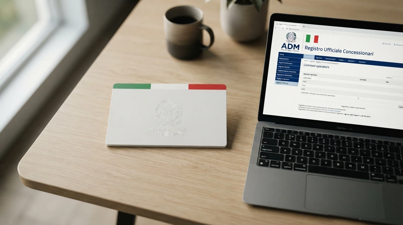 Logo dell'Agenzia delle Dogane e dei Monopoli e registro ufficiale dei concessionari del gioco a distanza