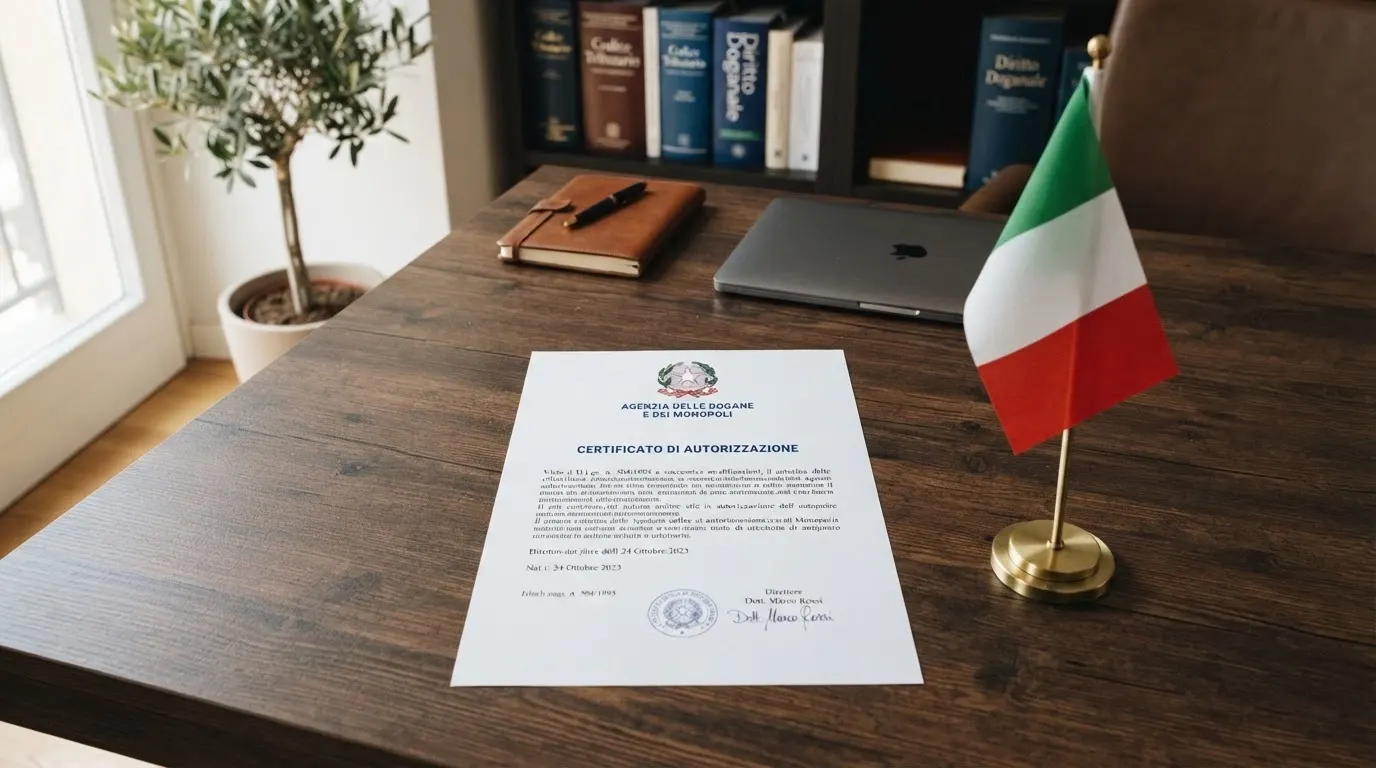 Il logo ufficiale dell'Agenzia delle Dogane e dei Monopoli accanto alla scritta «Concessionario ADM» su uno sfondo pulito