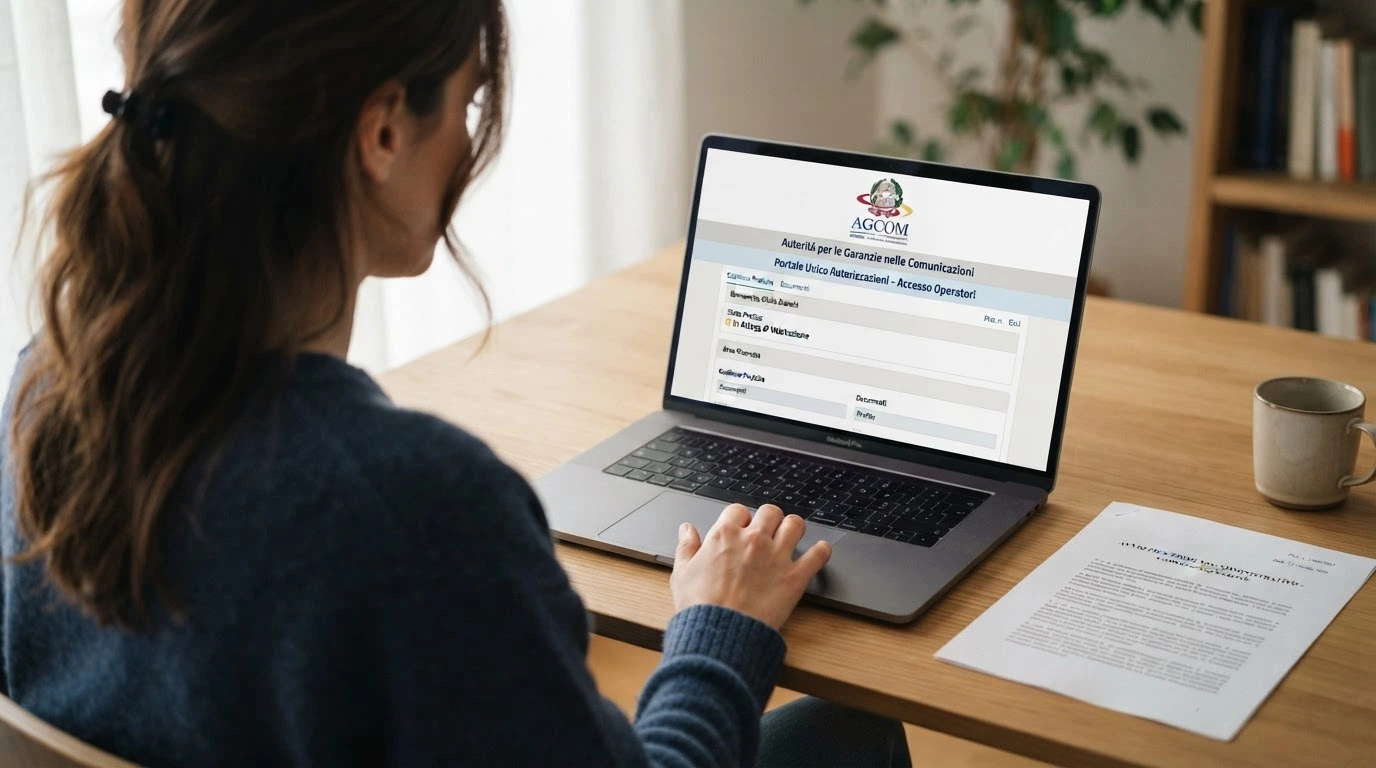 Il logo dell'Agenzia delle Dogane e dei Monopoli su un'interfaccia di casinò online con l'indicazione del numero di concessione