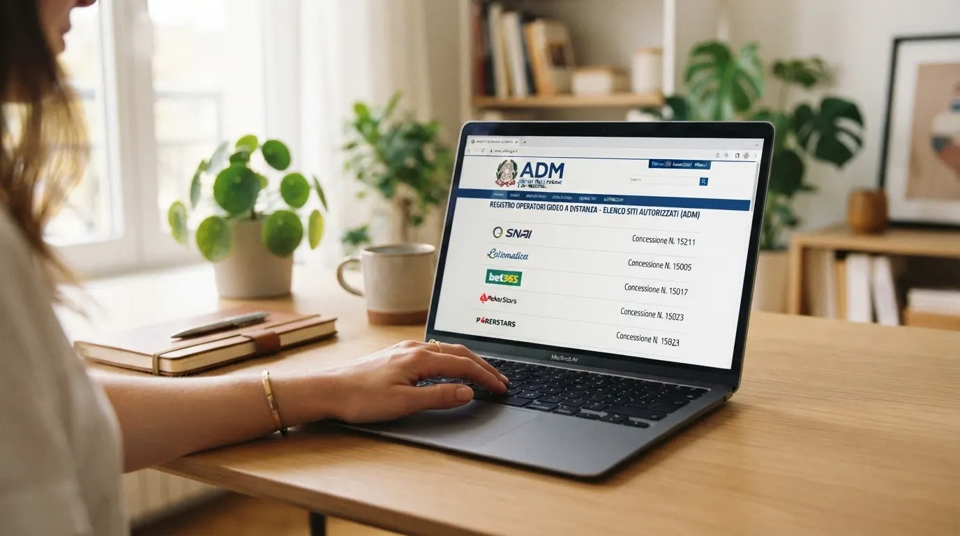 Il logo dell'Agenzia delle Dogane e dei Monopoli accanto all'interfaccia del registro dei concessionari online