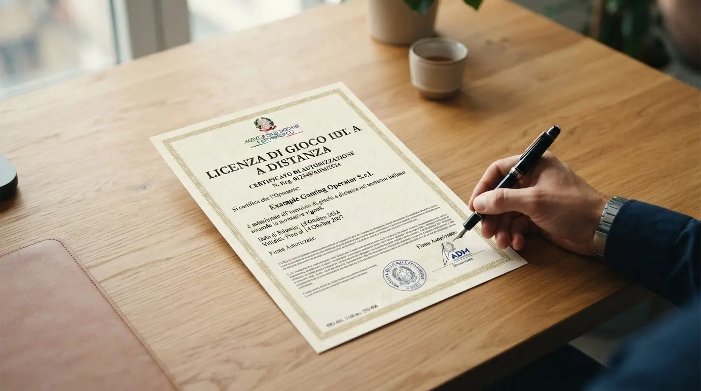 Logo dell'Agenzia delle Dogane e dei Monopoli e documento ufficiale di concessione