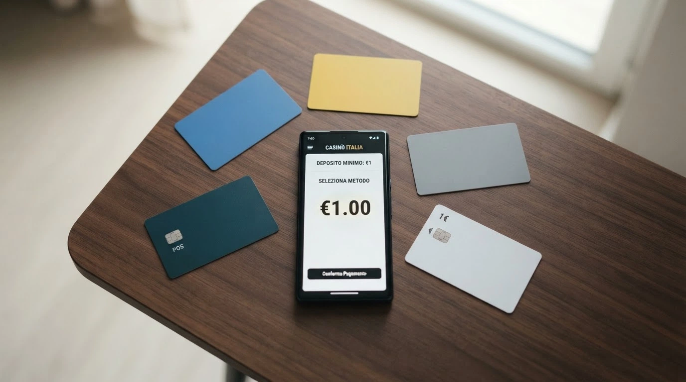 Una schermata comparativa che affianca i loghi di PayPal, Postepay, Paysafecard, Skrill e il simbolo del punto vendita, con accanto le rispettive soglie minime di deposito.