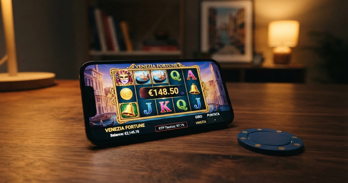 Interfaccia di una slot online con rulli colorati, simboli in evidenza e pannello informativo con la percentuale RTP visibile in alto