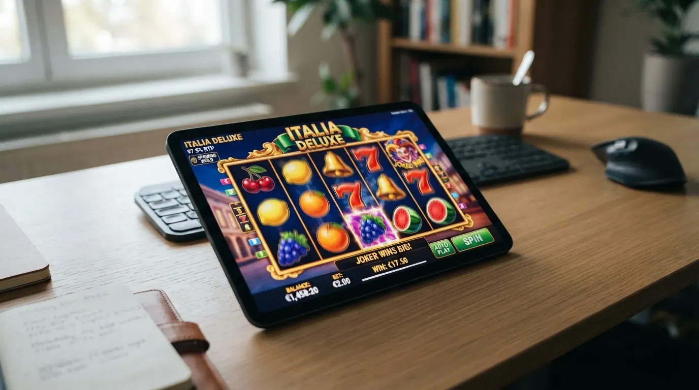 La schermata di una slot online ad alto RTP con l'indicatore della percentuale di ritorno visibile nell'interfaccia